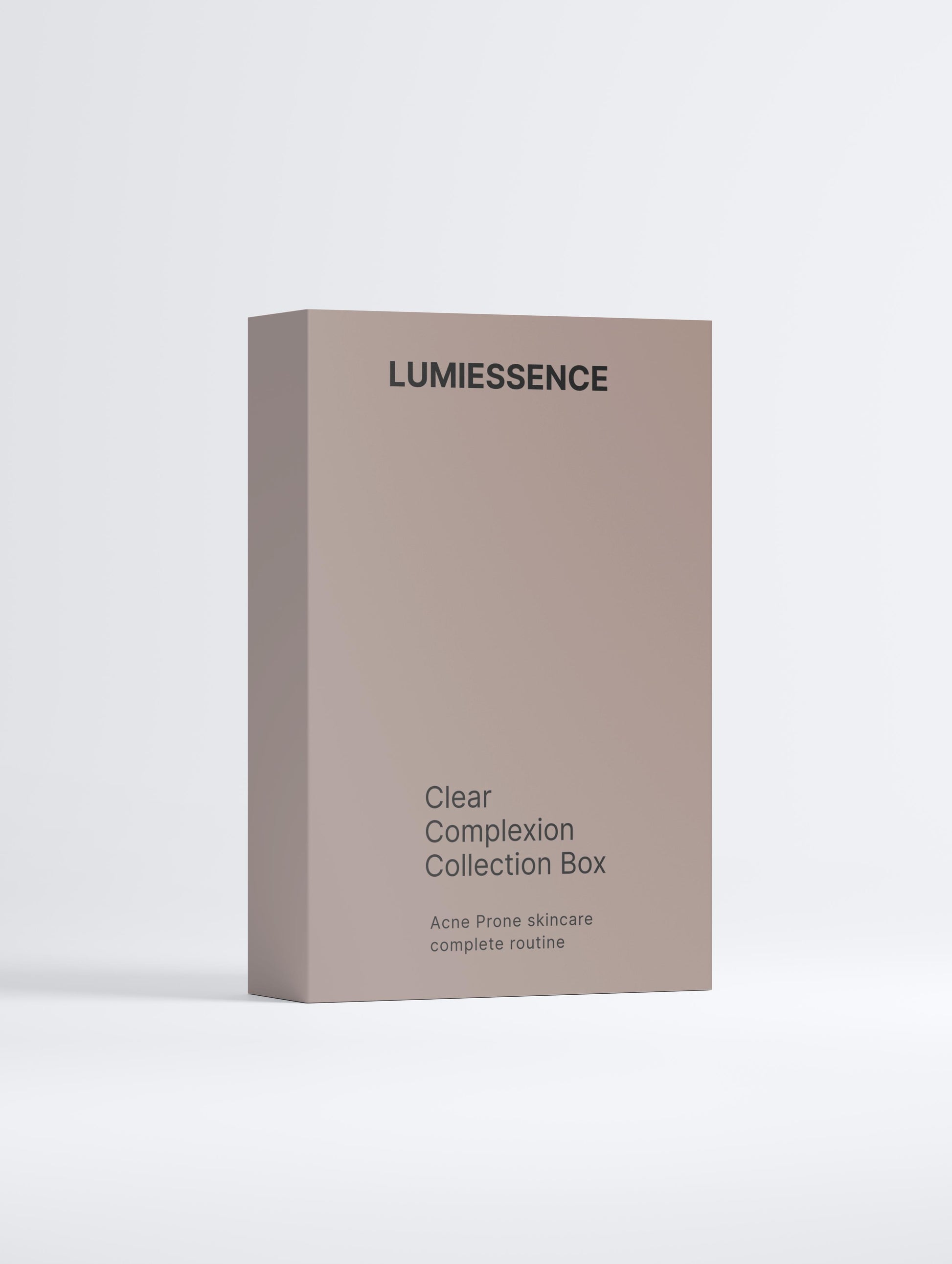 Clear Complexion Collection Box with cleanser, cream, and serum for complete skincare.